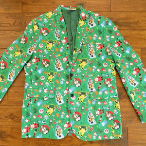 Mens Elf Movie Ugly Christmas Blazer Suit Jacket